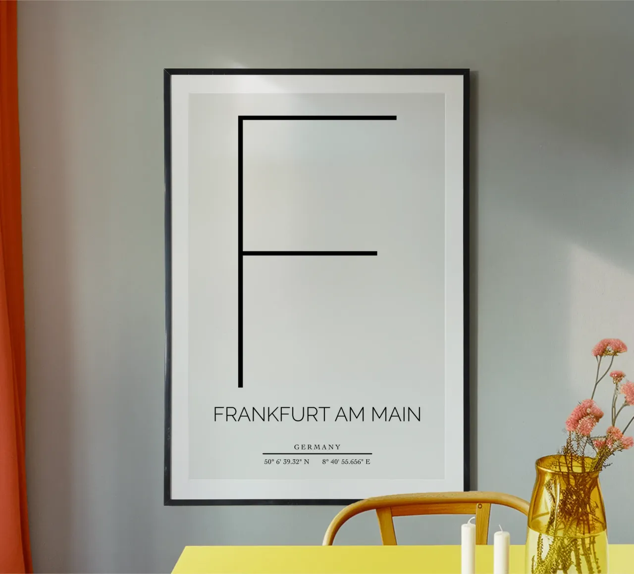 FRANKFURT MAIN -  white poster con telaio in plastica da CityLights