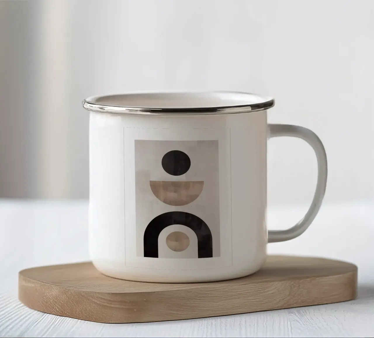 Mid Century - Forme di Berlino n. 1 tazza in smalto da Lonnieprints
