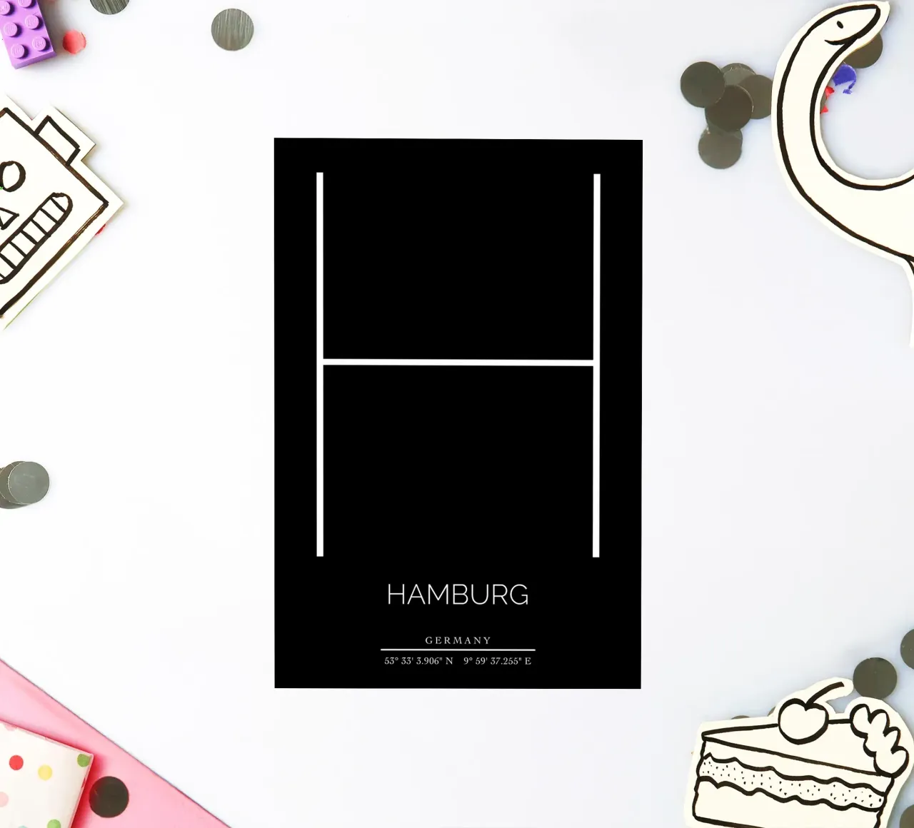 HAMBURG -  black sticker by CityLights