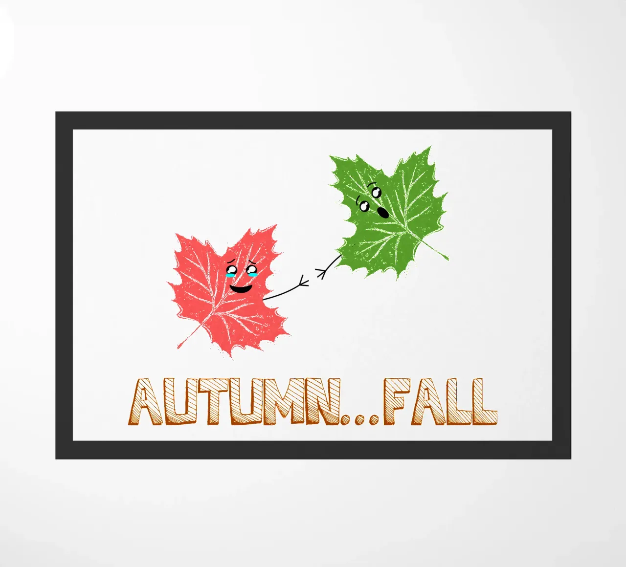 Carino Kawaii Maple Leafs Autunno Autunno Cartone Animato Divertente zerbino da sillyindustries