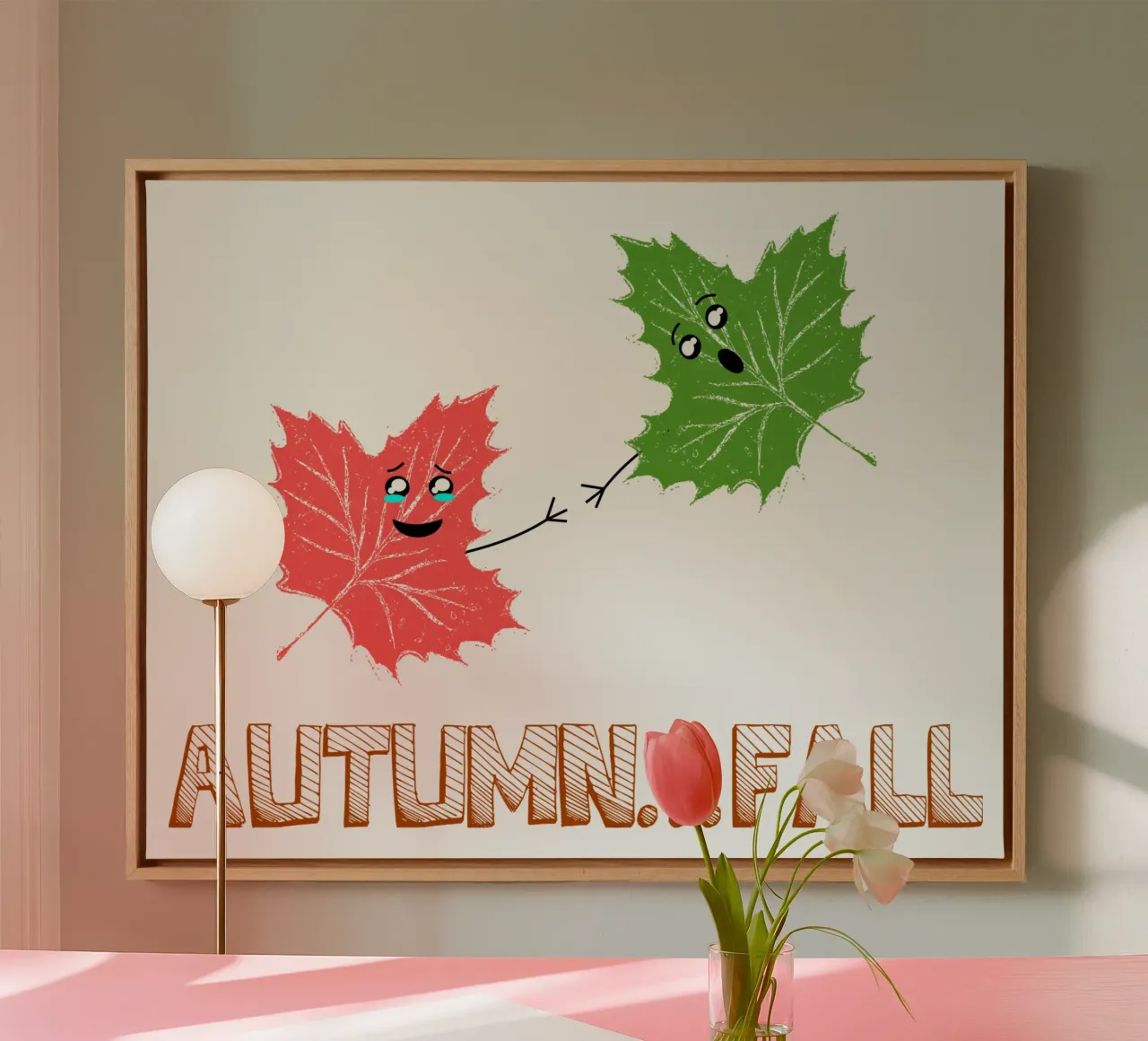 Carino Kawaii Maple Leafs Autunno Autunno Cartone Animato Divertente tela da sillyindustries