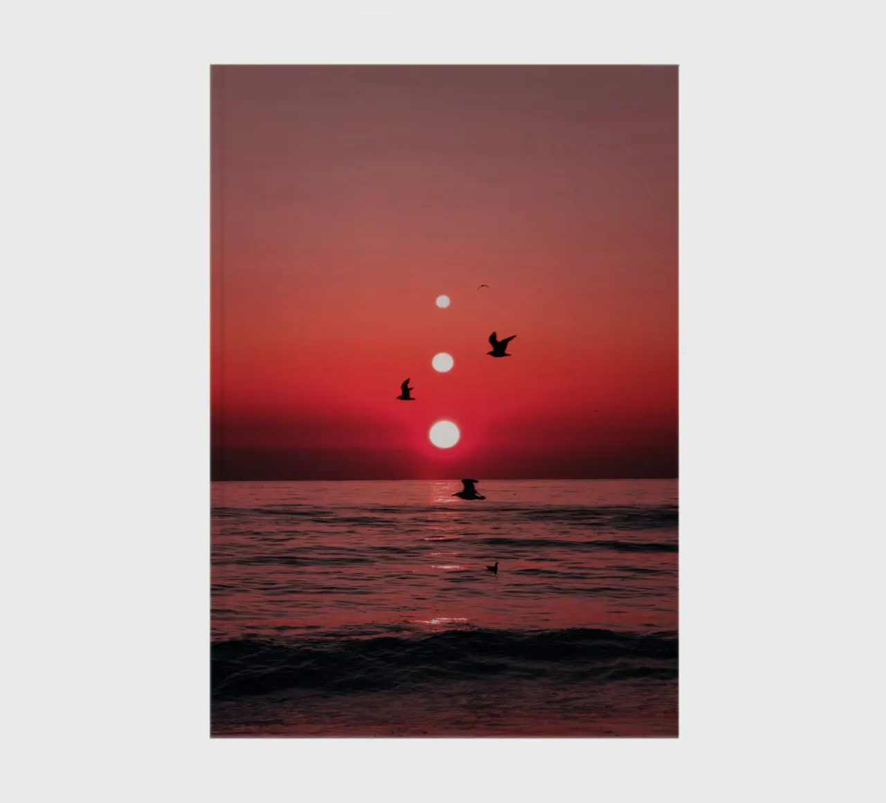 Three Sunsets And Birds notebook by arizrab