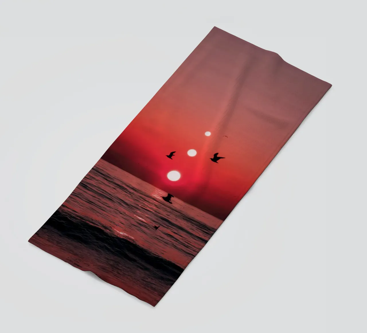 Tre tramonti e uccelli telo mare da arizrab