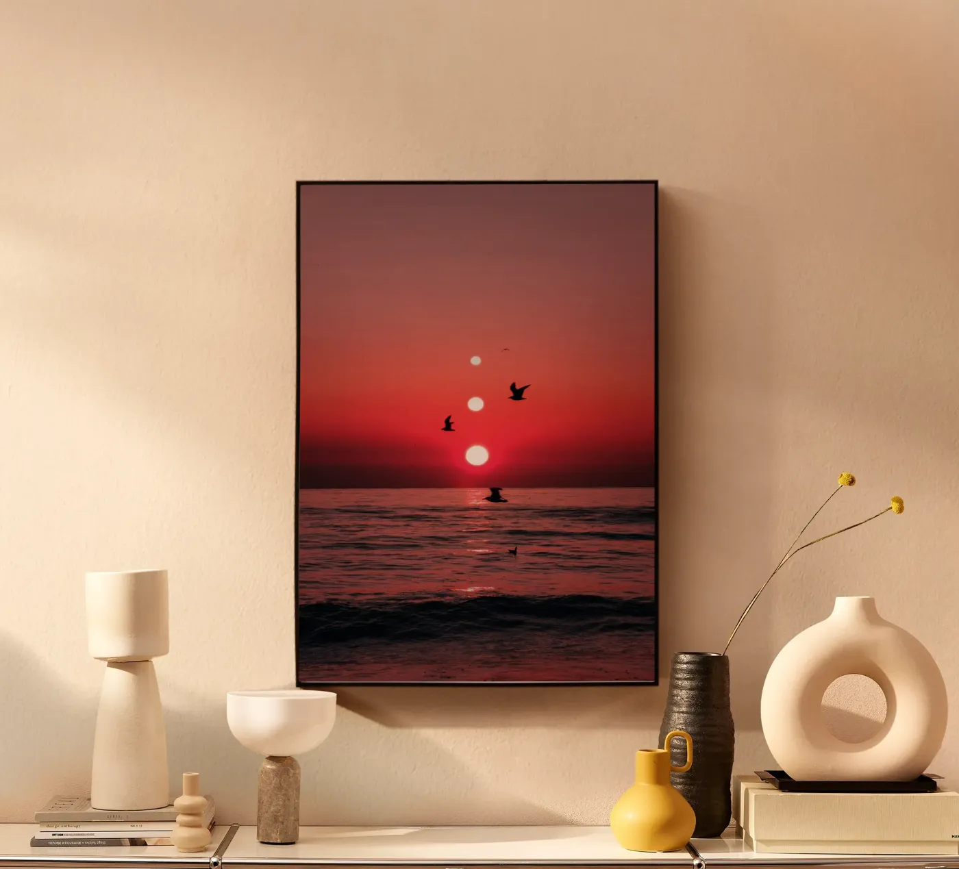 Three Sunsets And Birds plexiglass da arizrab