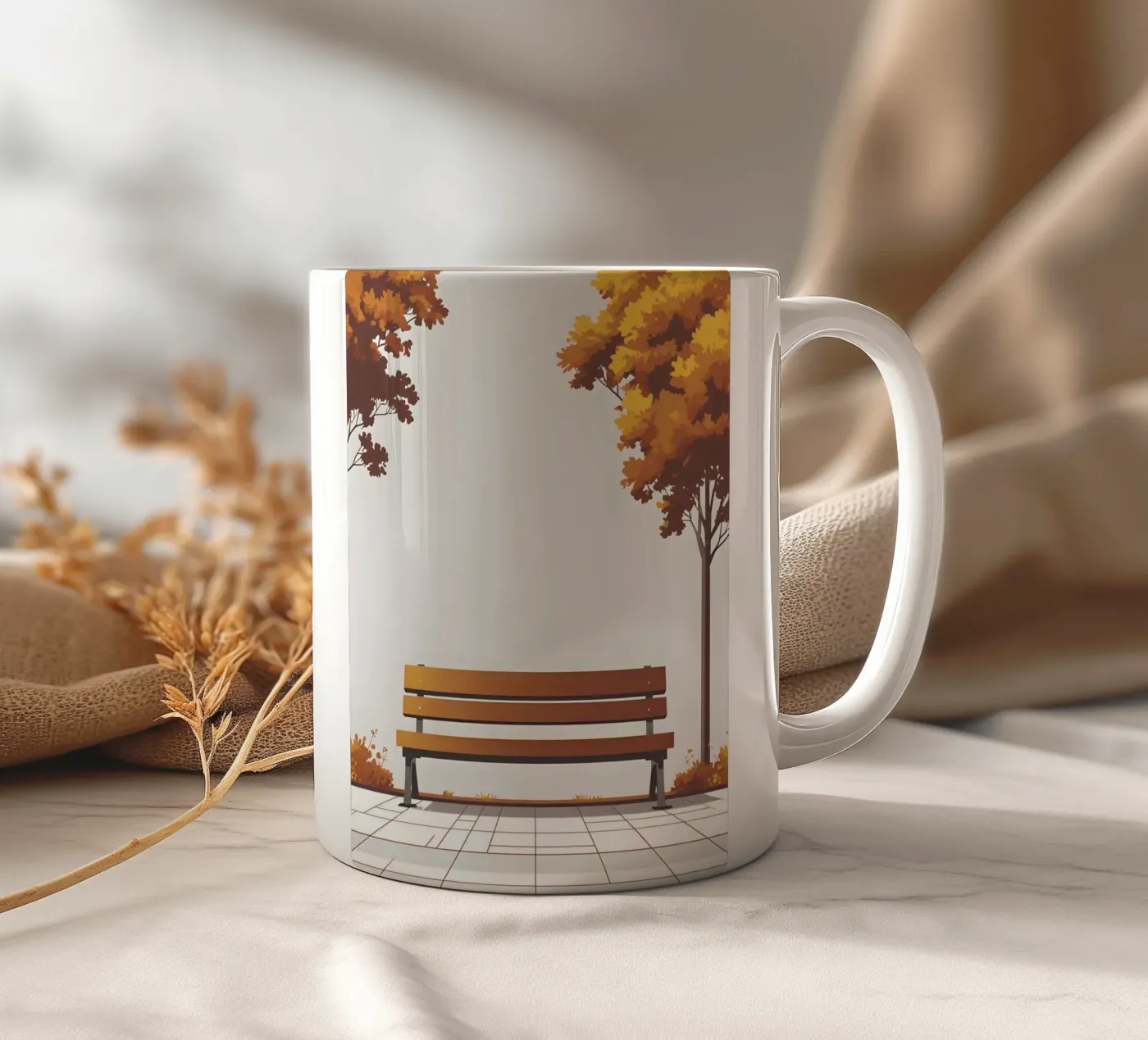 Bench outline ceramic mug by LIFESTYLE OBJECTS