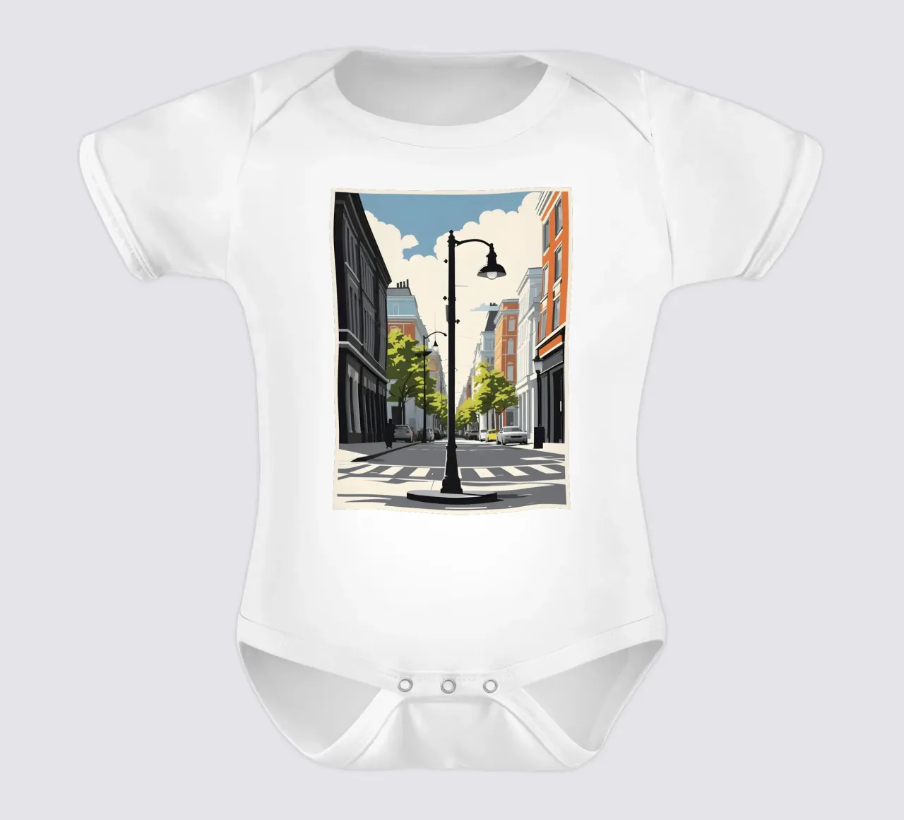 Sagoma di un lampione body neonato maniche corte da LIFESTYLE OBJECTS