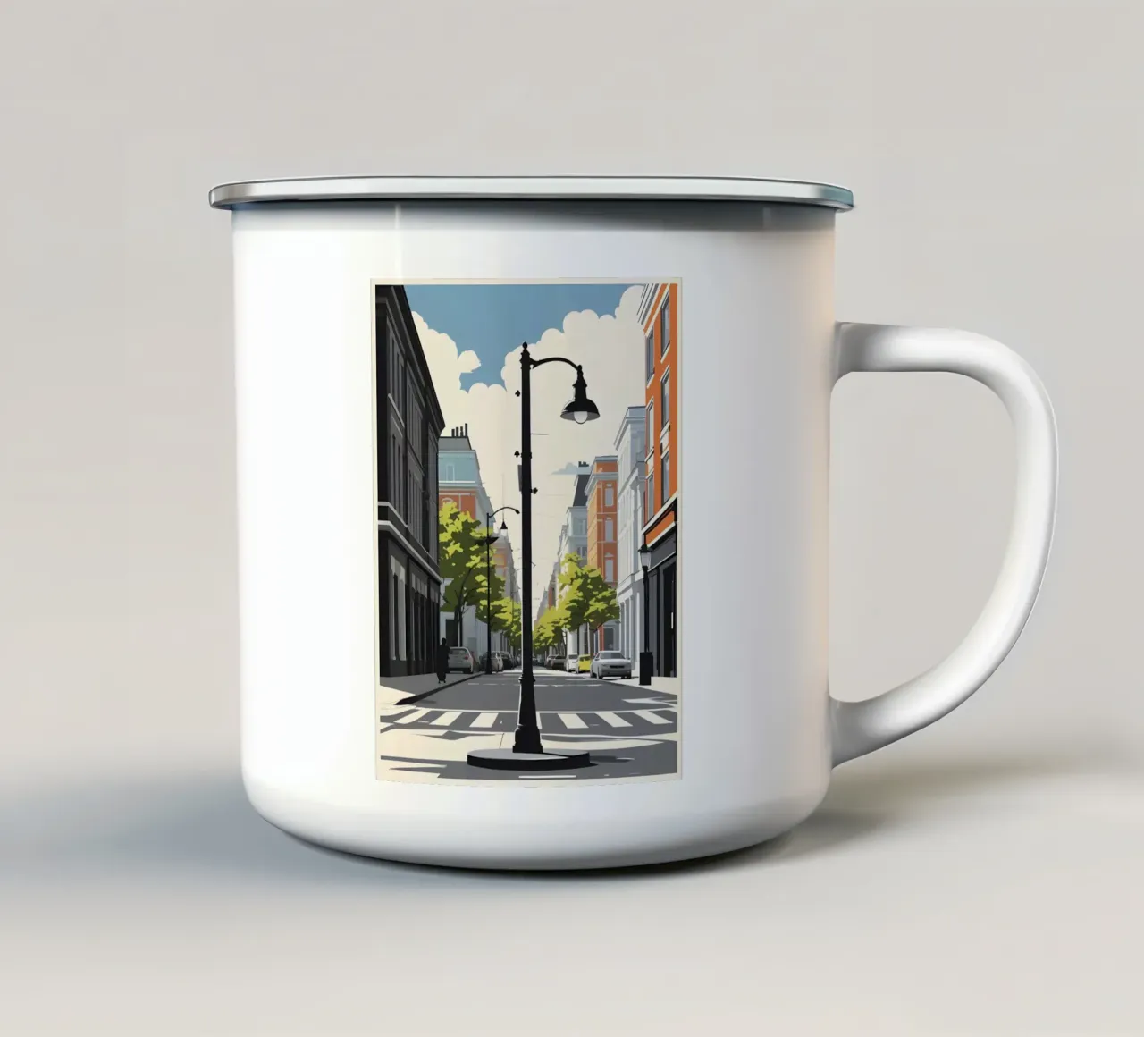 Sagoma di un lampione tazza in smalto da LIFESTYLE OBJECTS