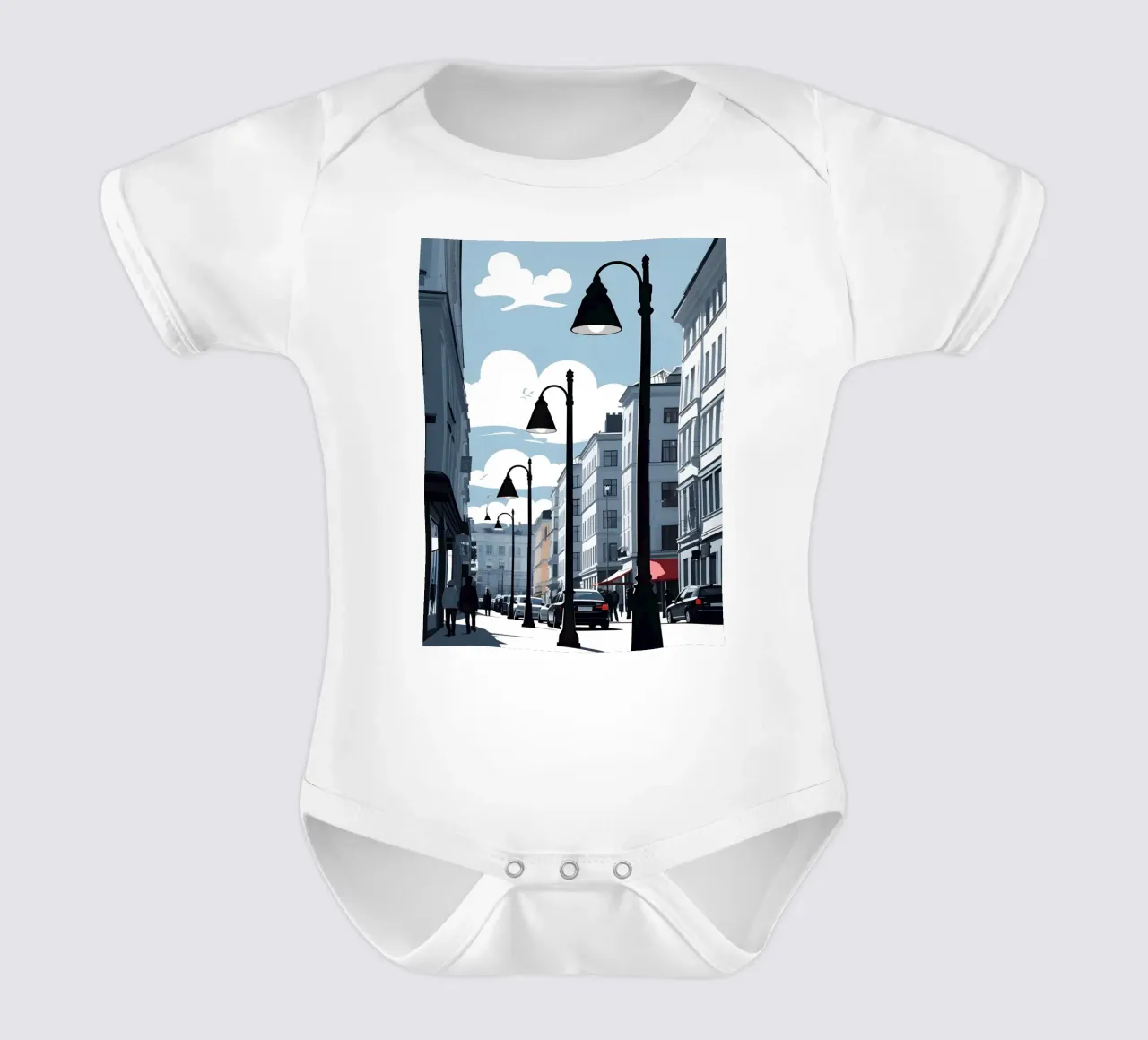 Sagoma di un lampione body neonato maniche corte da LIFESTYLE OBJECTS