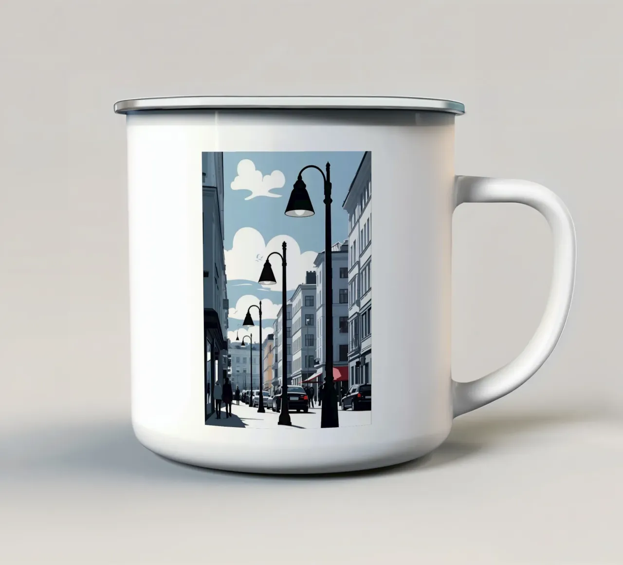 Sagoma di un lampione tazza in smalto da LIFESTYLE OBJECTS