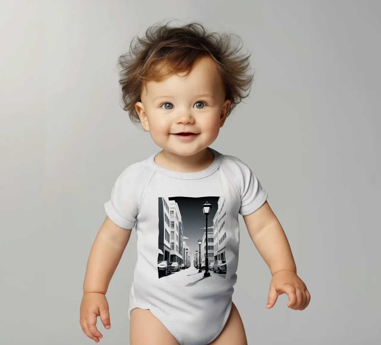 Sagoma di un lampione body neonato maniche corte da LIFESTYLE OBJECTS