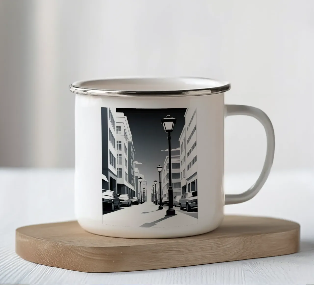 Sagoma di un lampione tazza in smalto da LIFESTYLE OBJECTS