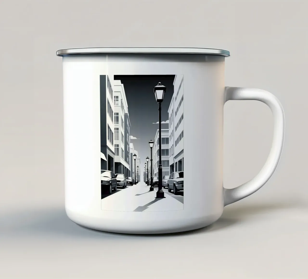 Sagoma di un lampione tazza in smalto da LIFESTYLE OBJECTS