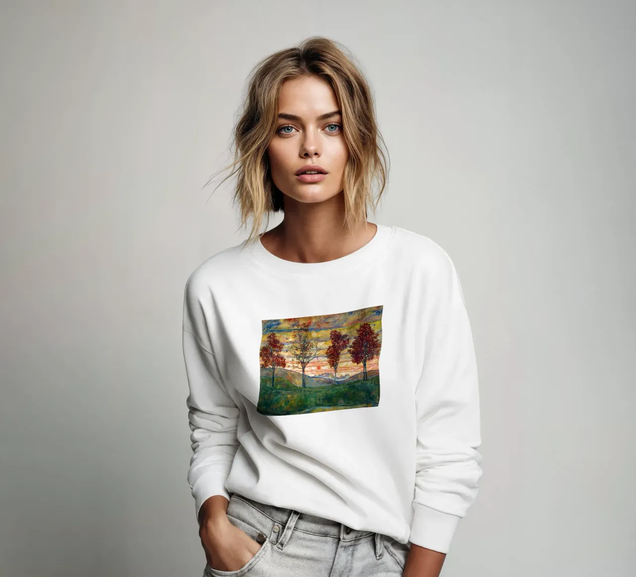 Four trees - Egon Schiele felpa da apoloprints