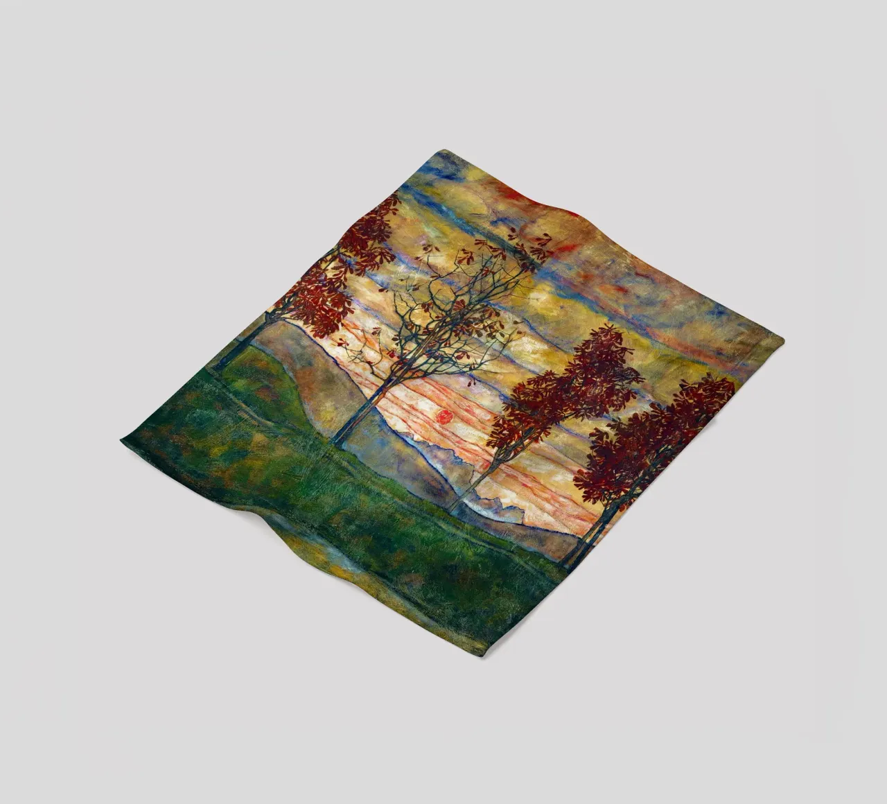 Four trees - Egon Schiele coperta in pile da apoloprints