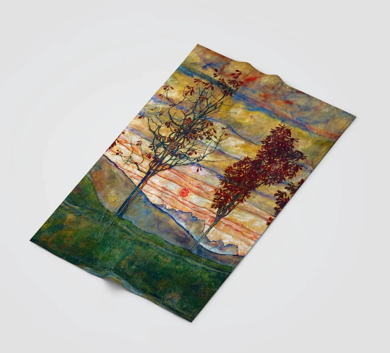 Four trees - Egon Schiele coperta in pile da apoloprints