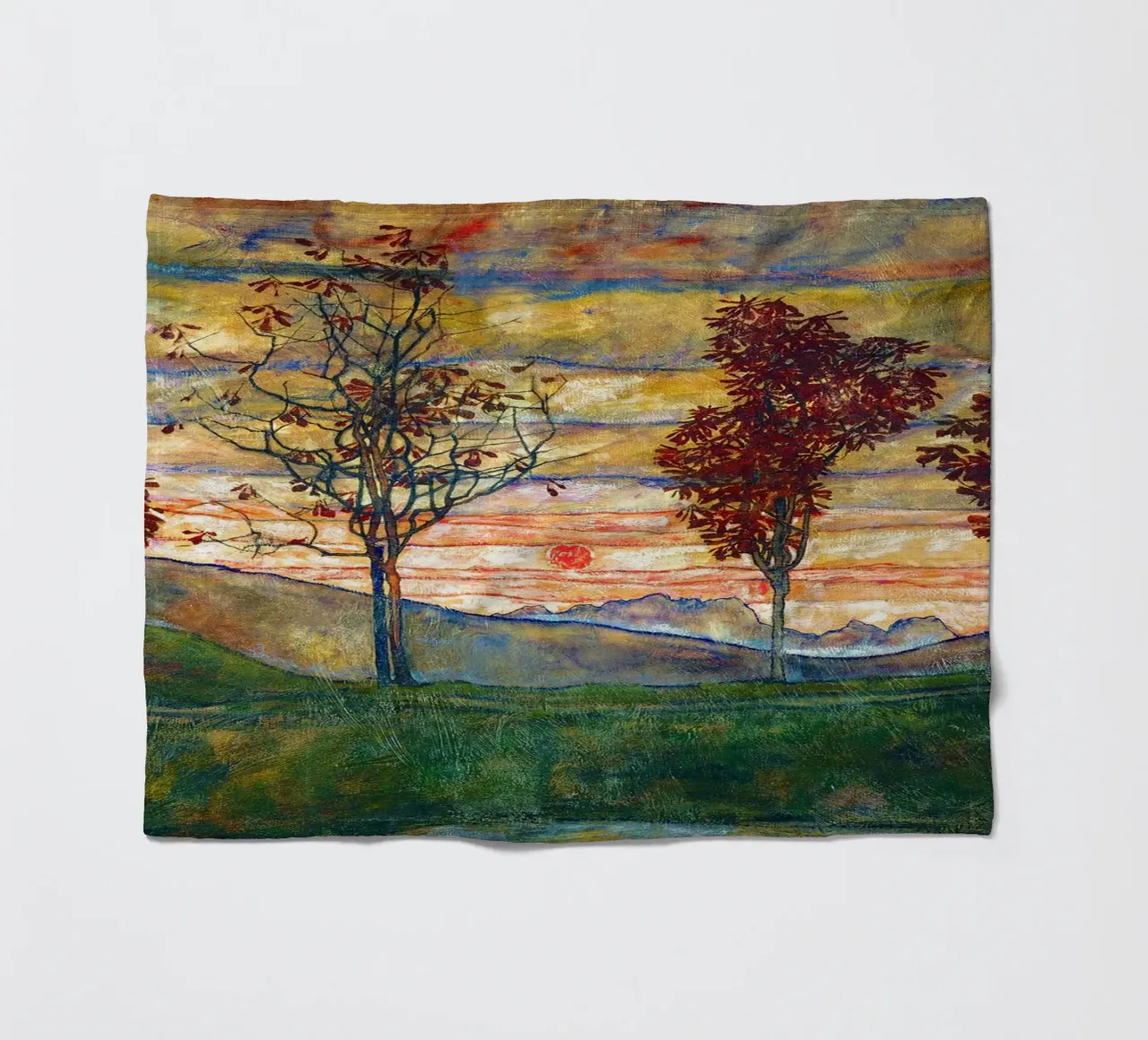 Four trees - Egon Schiele coperta in pile da apoloprints