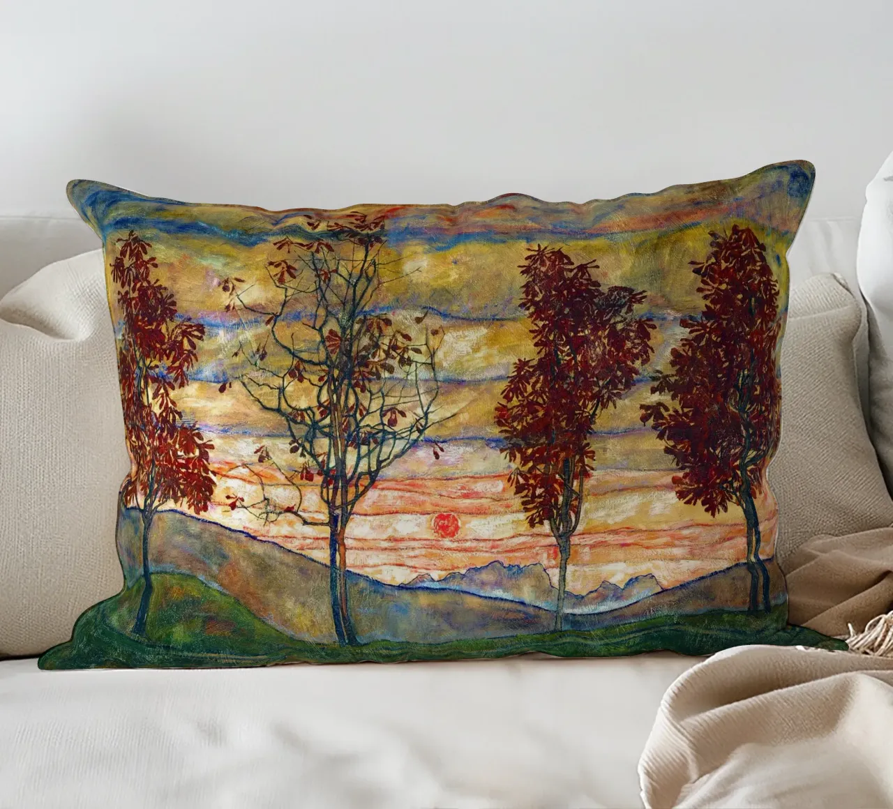 Four trees - Egon Schiele cuscino da apoloprints
