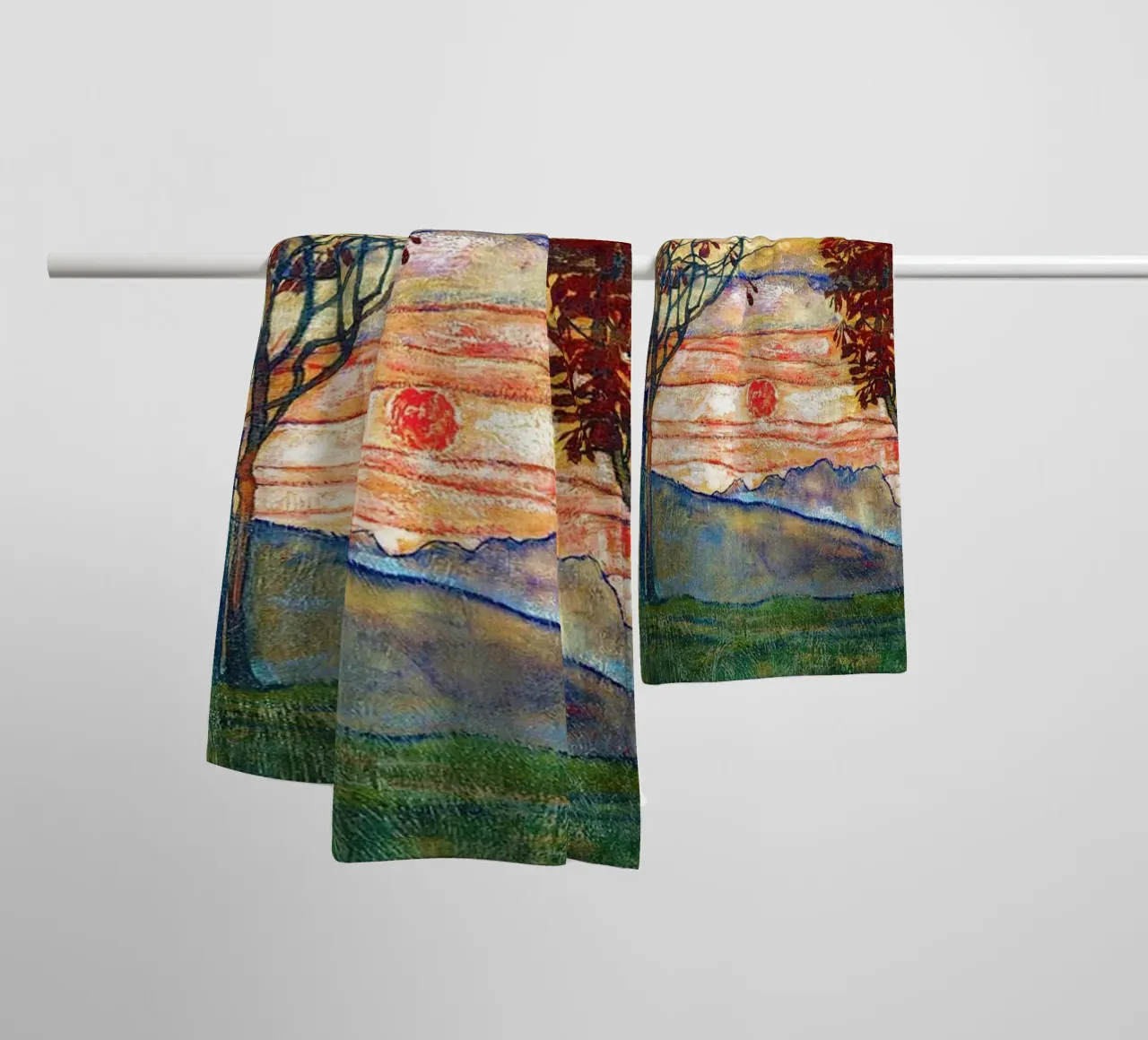 Four trees - Egon Schiele asciugamano da bagno da apoloprints