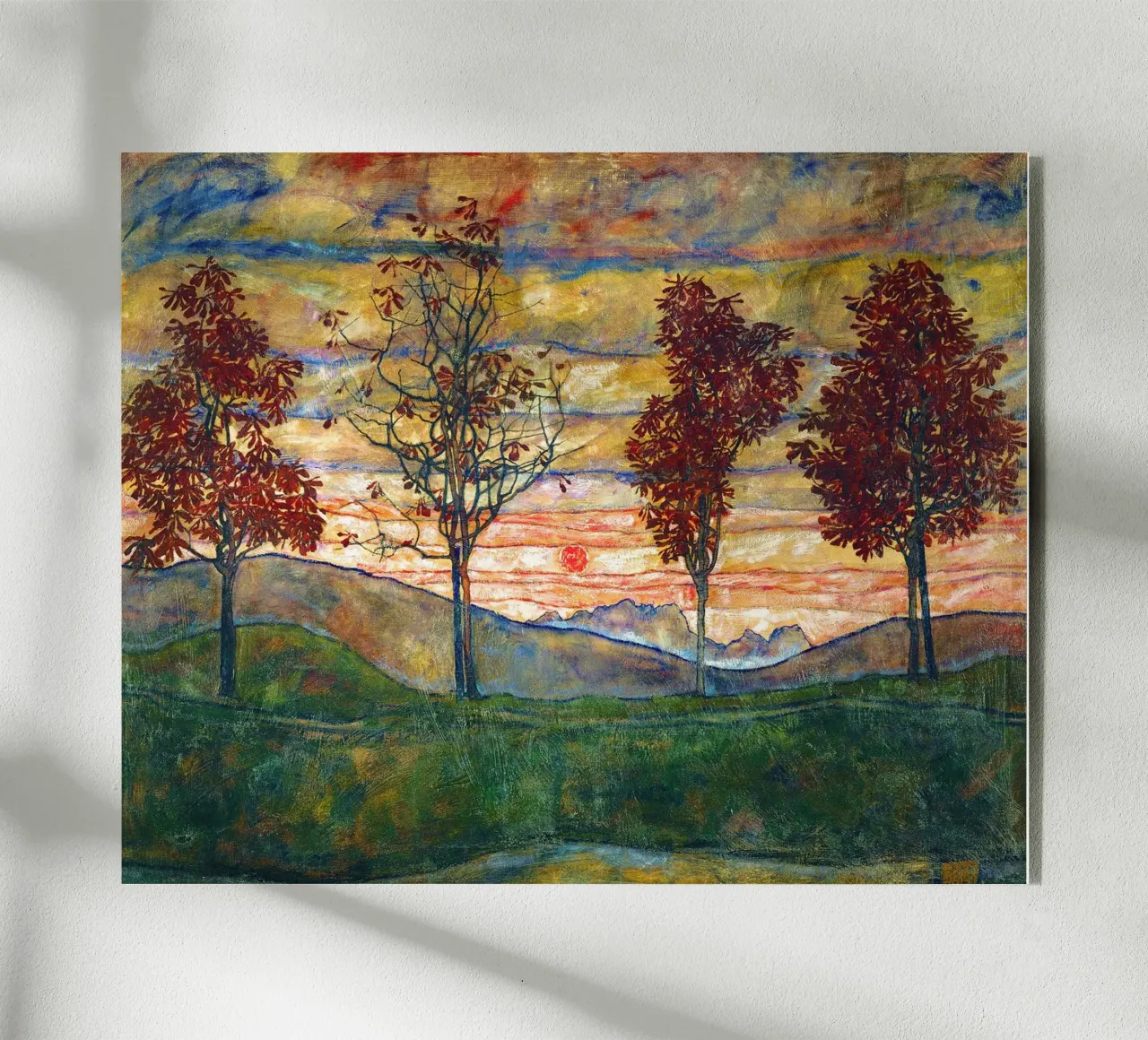 Four trees - Egon Schiele plexiglass da apoloprints