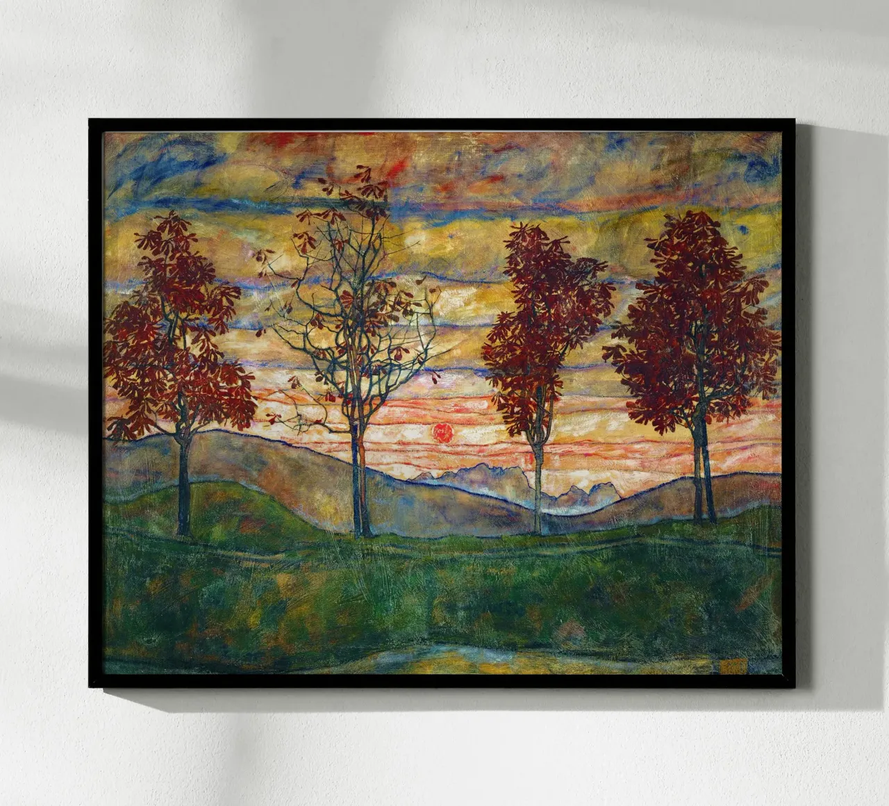 Four trees - Egon Schiele carta hahnemühle da apoloprints