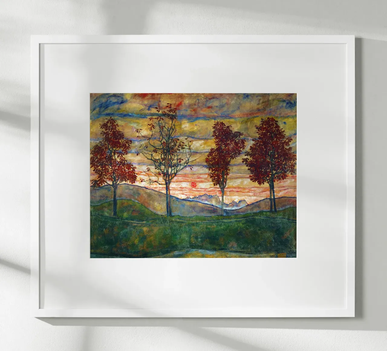 Four trees - Egon Schiele carta hahnemühle da apoloprints