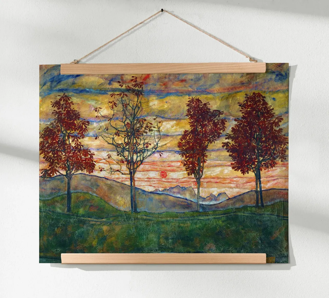 Four trees - Egon Schiele carta hahnemühle da apoloprints