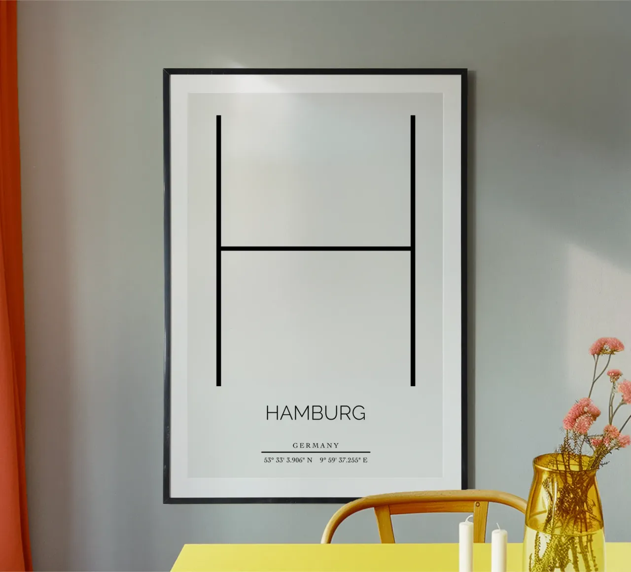HAMBURG -  white poster con telaio in alluminio da CityLights