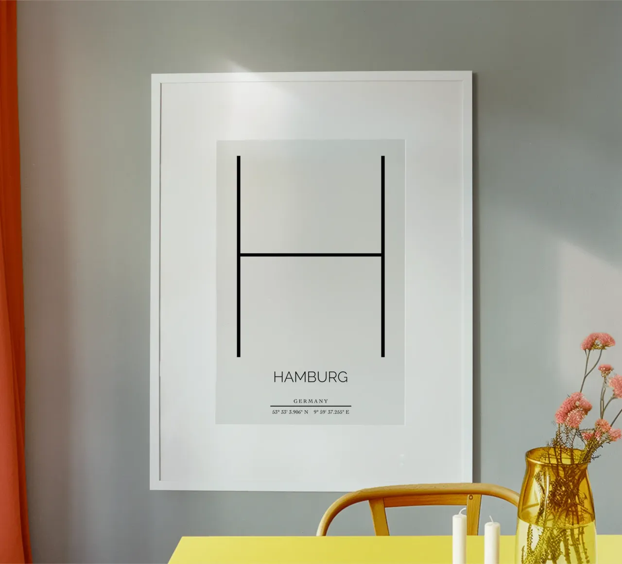 HAMBURG -  white poster con telaio in alluminio da CityLights