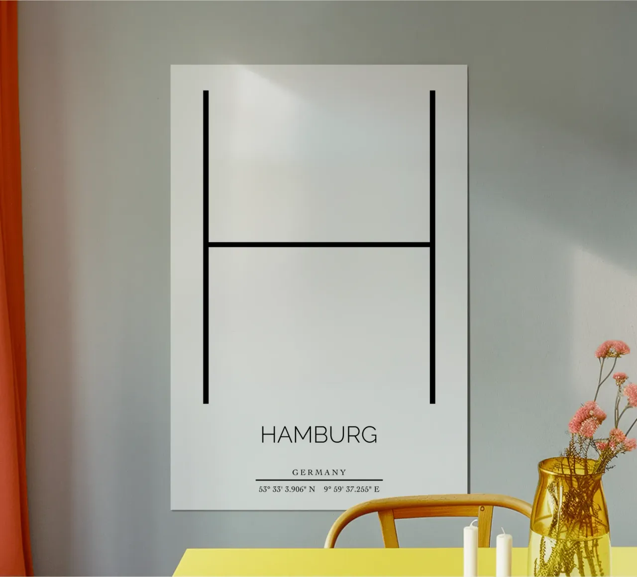 HAMBURG -  white poster con telaio in alluminio da CityLights