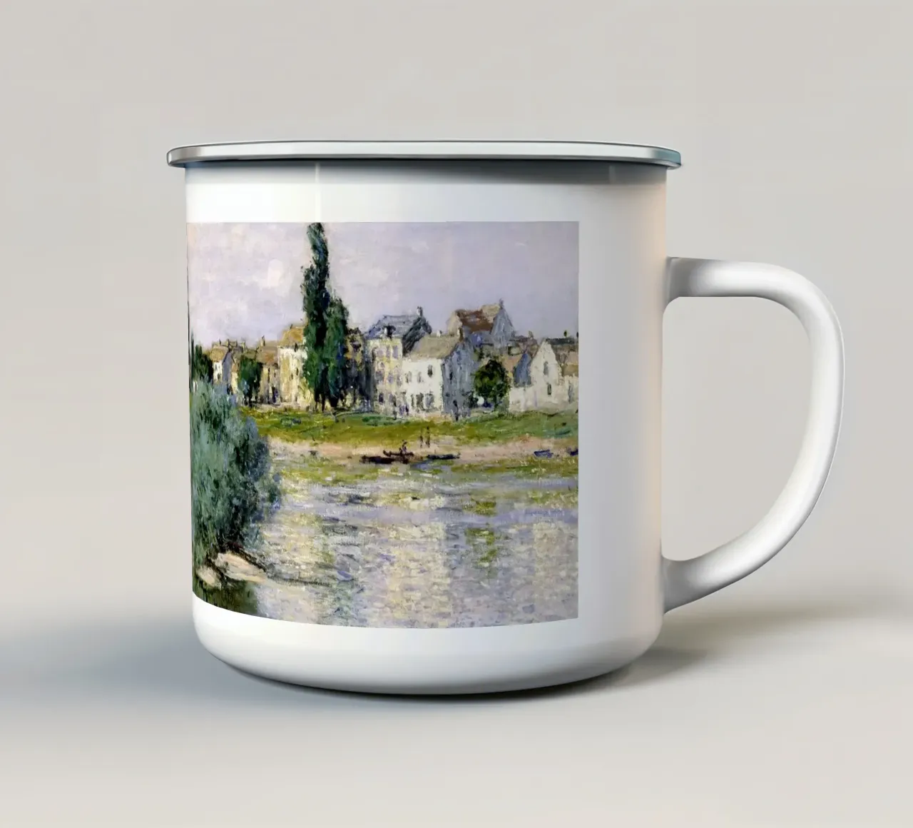 The Seine at Lavacourt - Claude Monet tazza in smalto da apoloprints