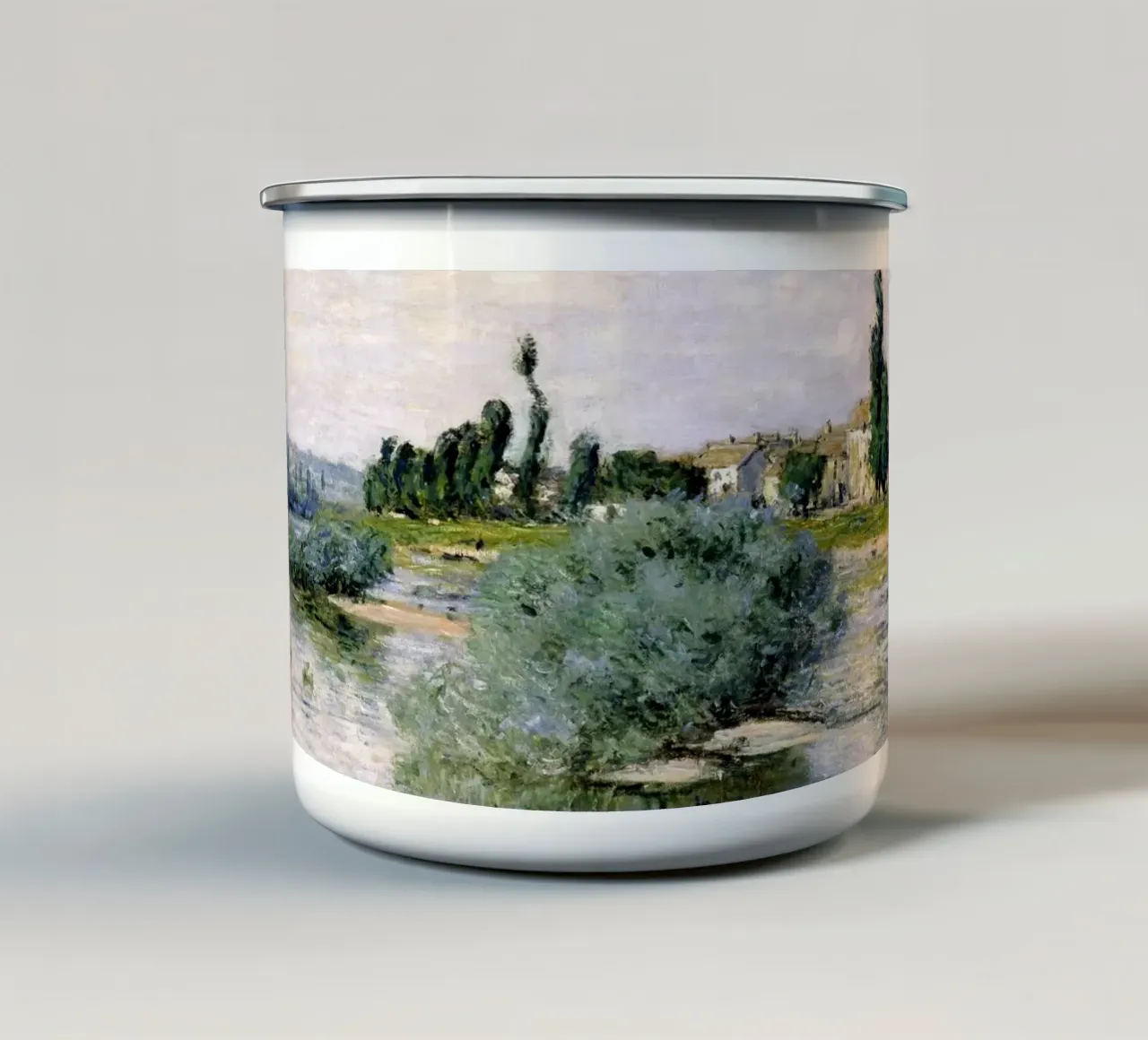 The Seine at Lavacourt - Claude Monet tazza in smalto da apoloprints