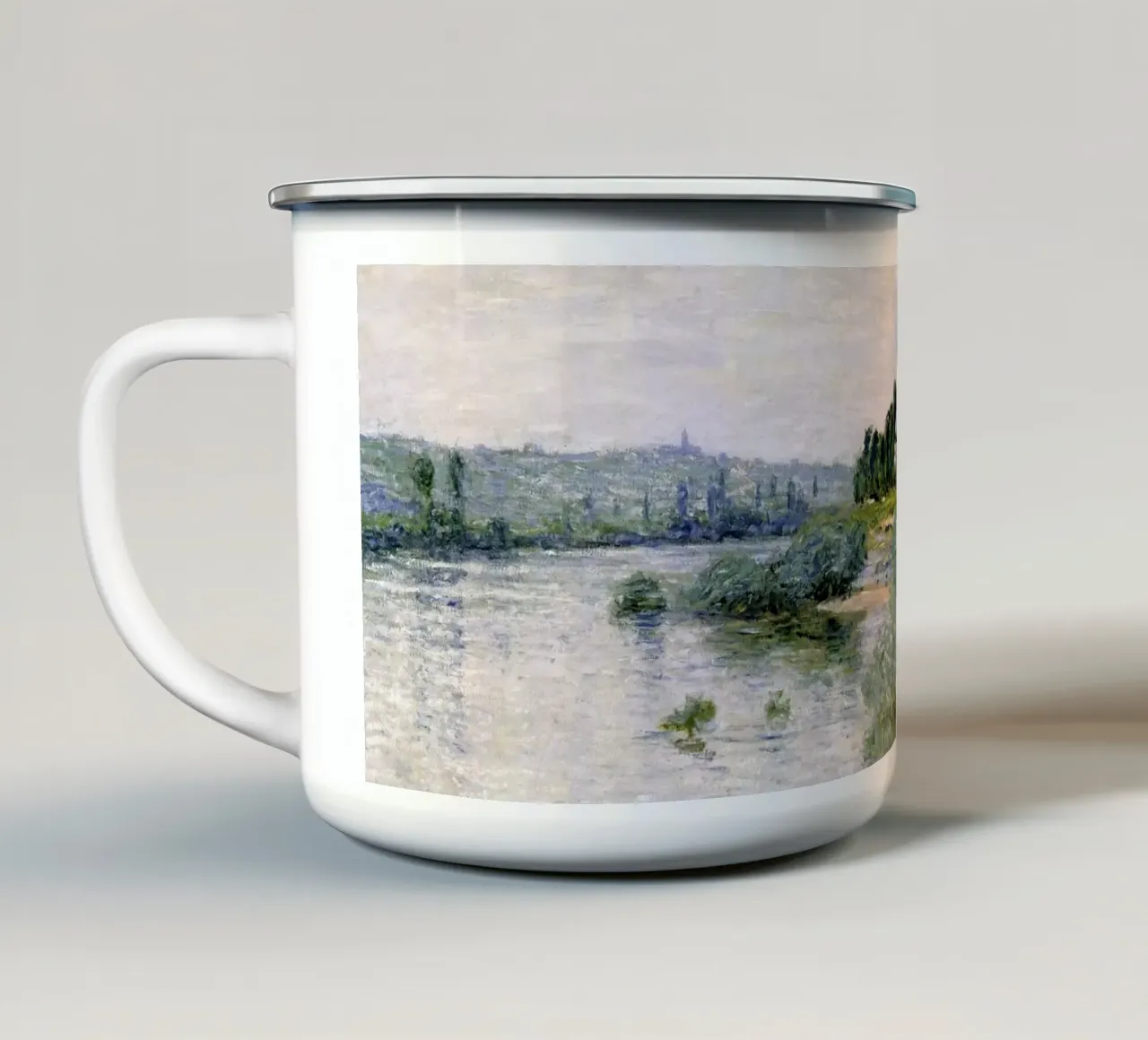 The Seine at Lavacourt - Claude Monet tazza in smalto da apoloprints