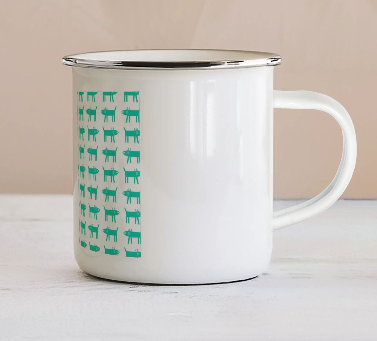 dog pattern 3 tazza in smalto da Studio Teer