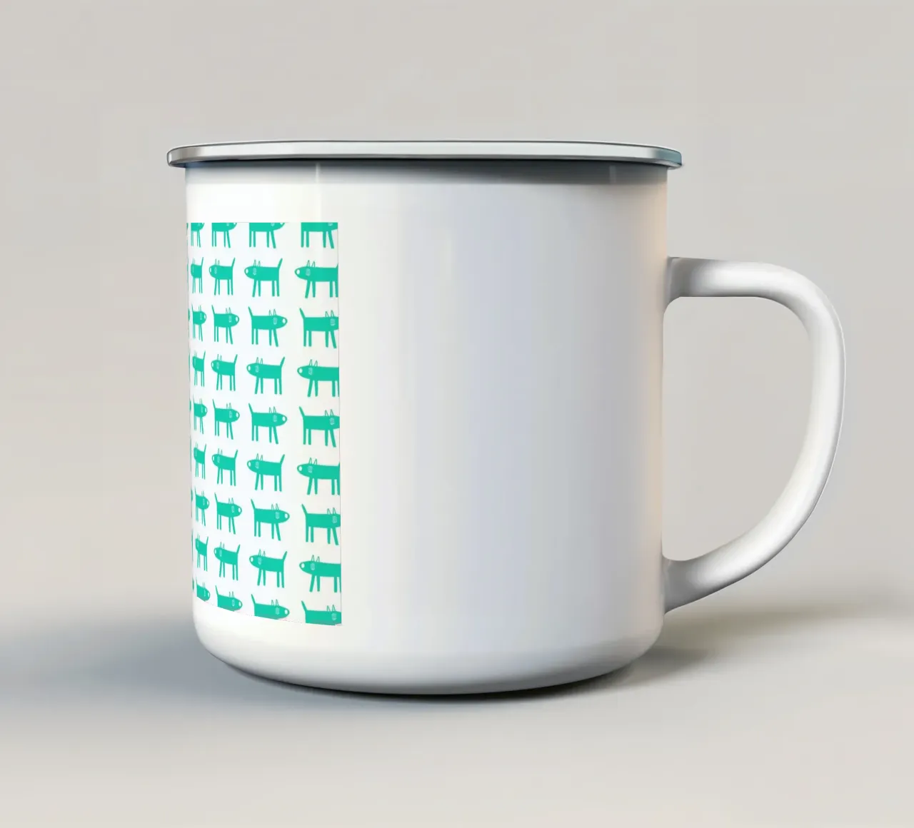 dog pattern 3 taza de esmalte de Studio Teer