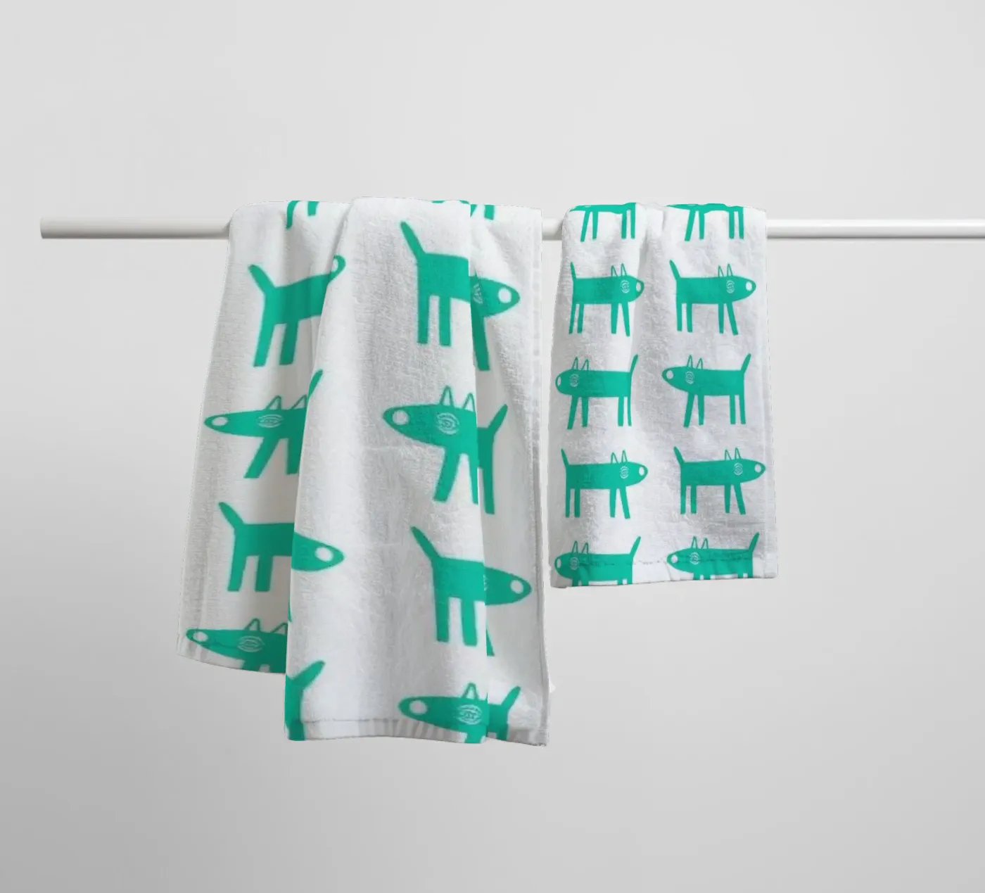 dog pattern 3 badhanddoek van Studio Teer