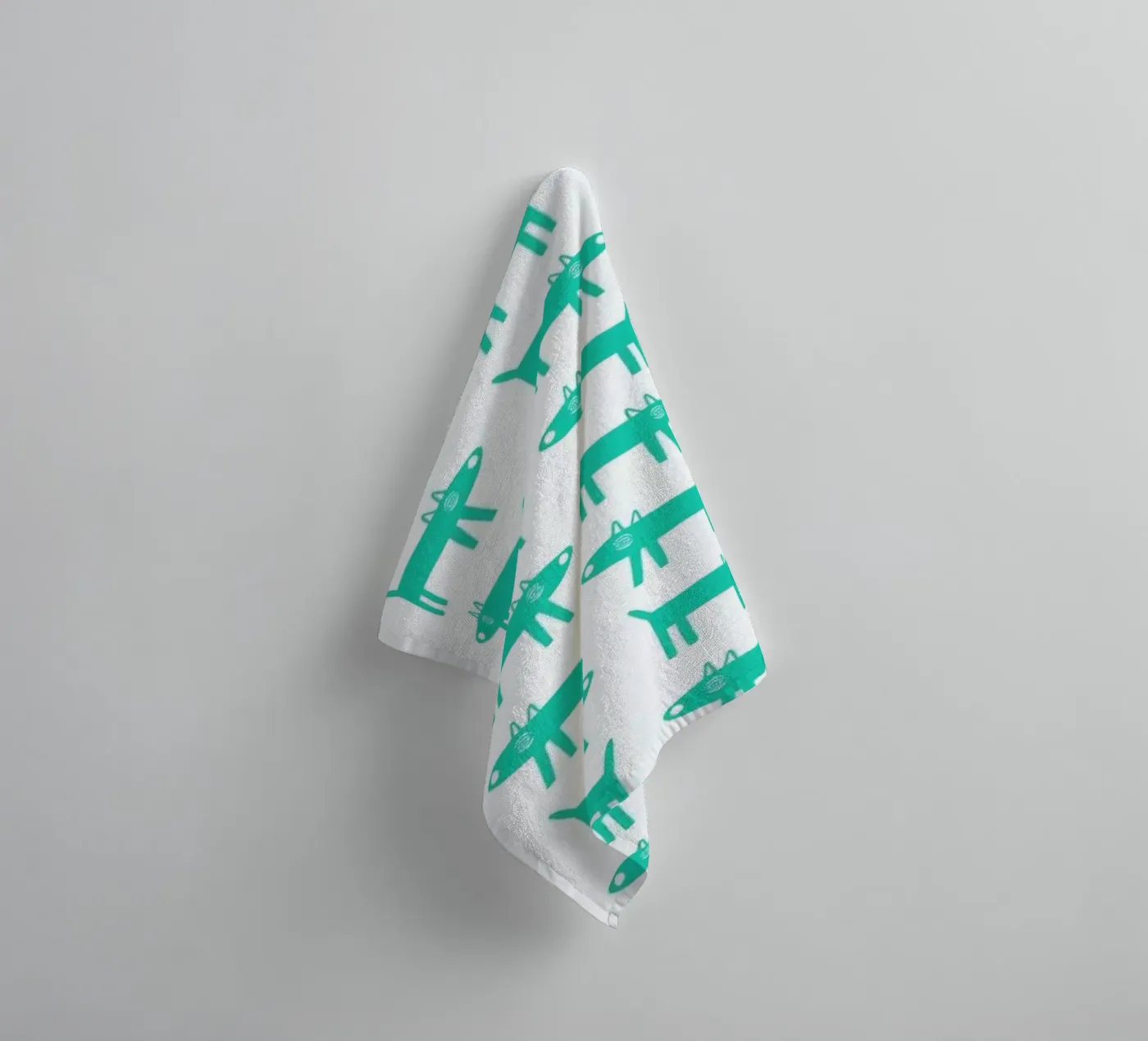 dog pattern 3 badhanddoek van Studio Teer