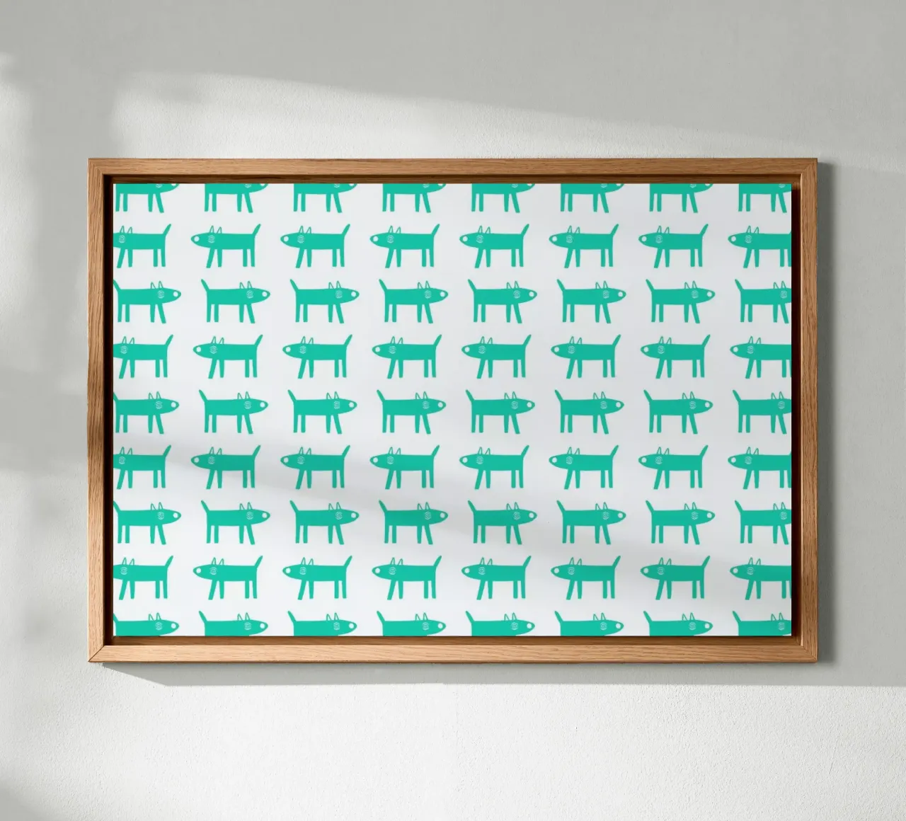 dog pattern 3 tela con Cornice a cassetta da Studio Teer
