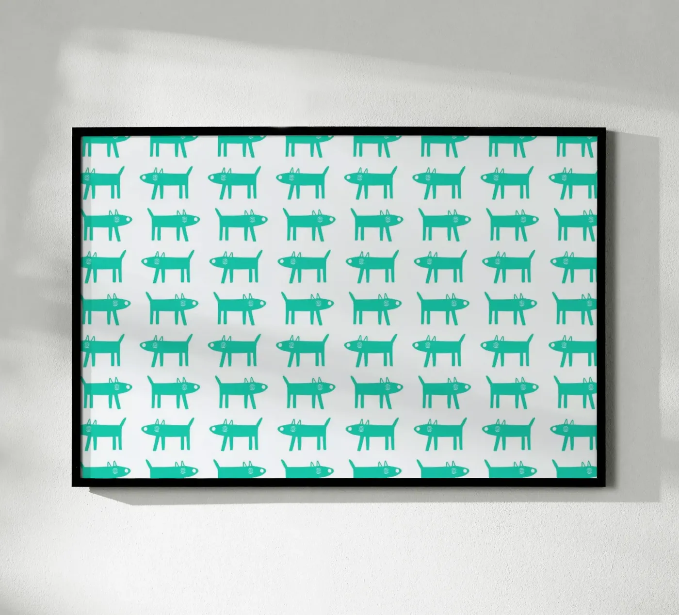dog pattern 3 poster van Studio Teer