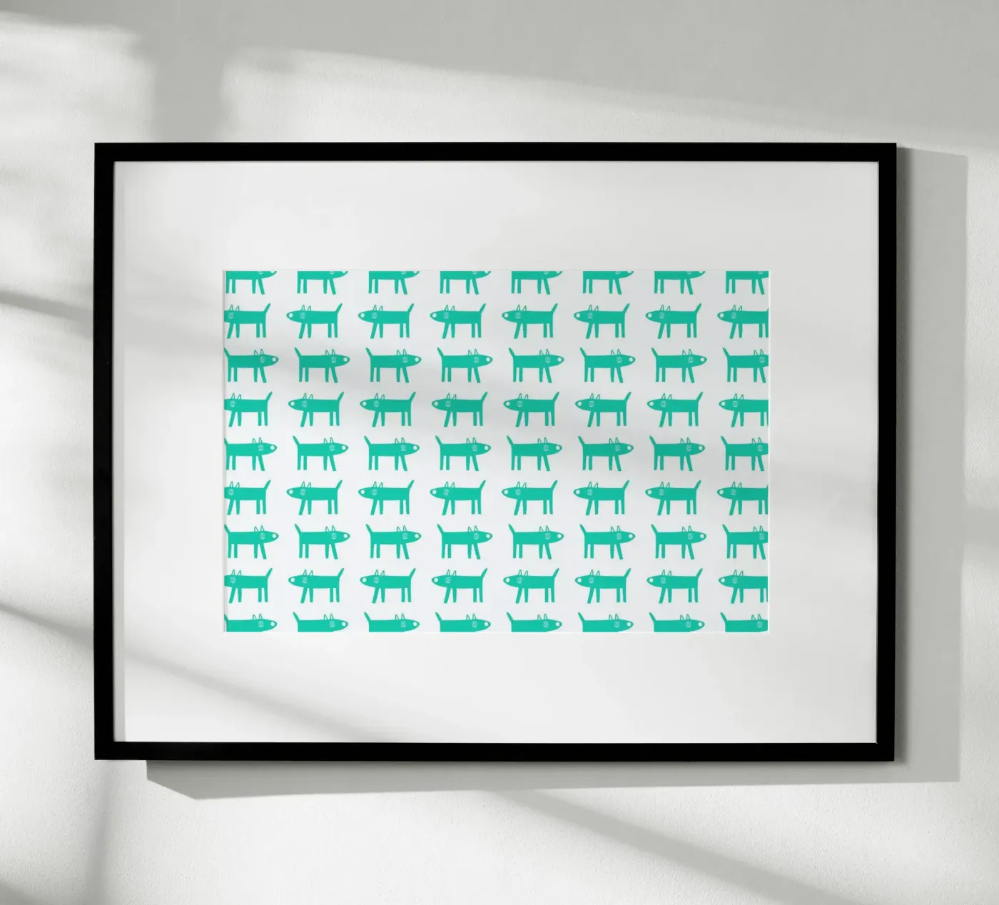 dog pattern 3 poster van Studio Teer