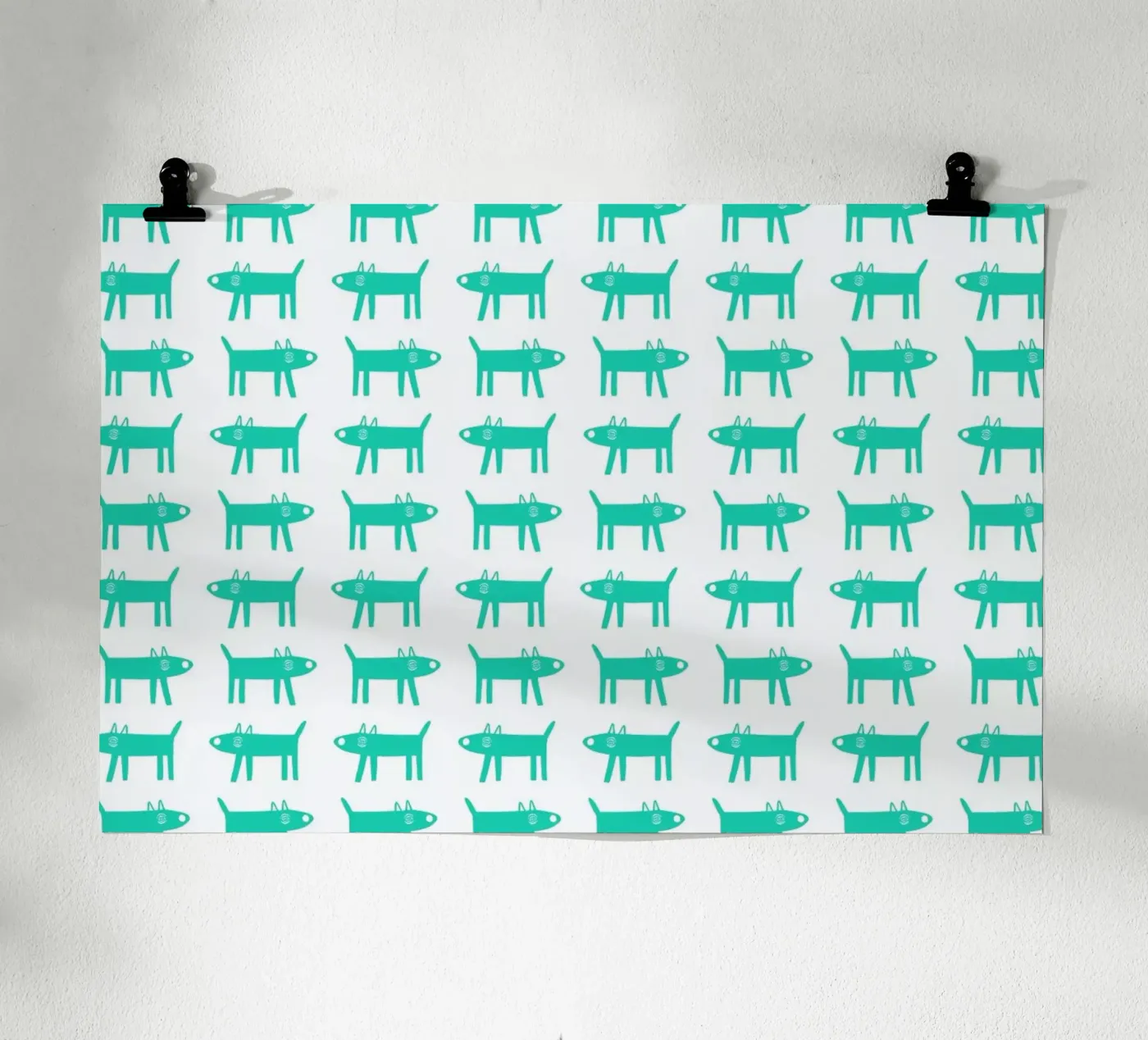 dog pattern 3 poster van Studio Teer