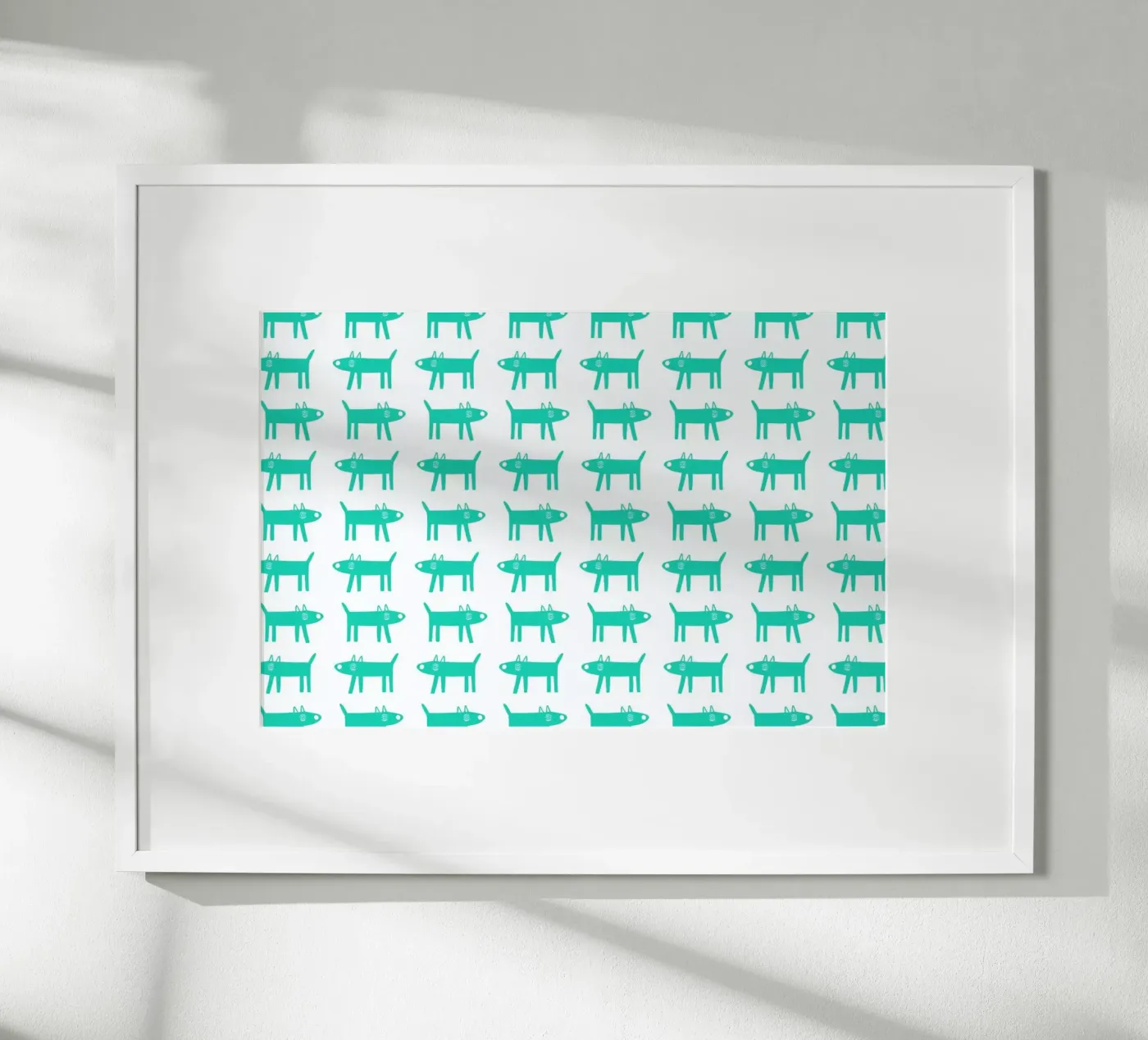dog pattern 3 poster van Studio Teer