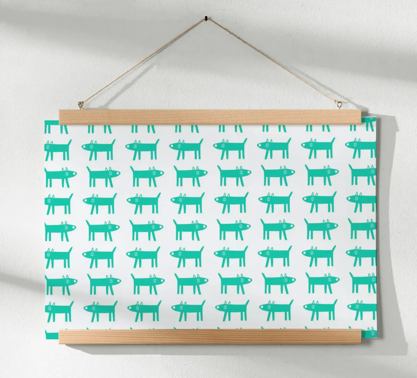 dog pattern 3 poster van Studio Teer