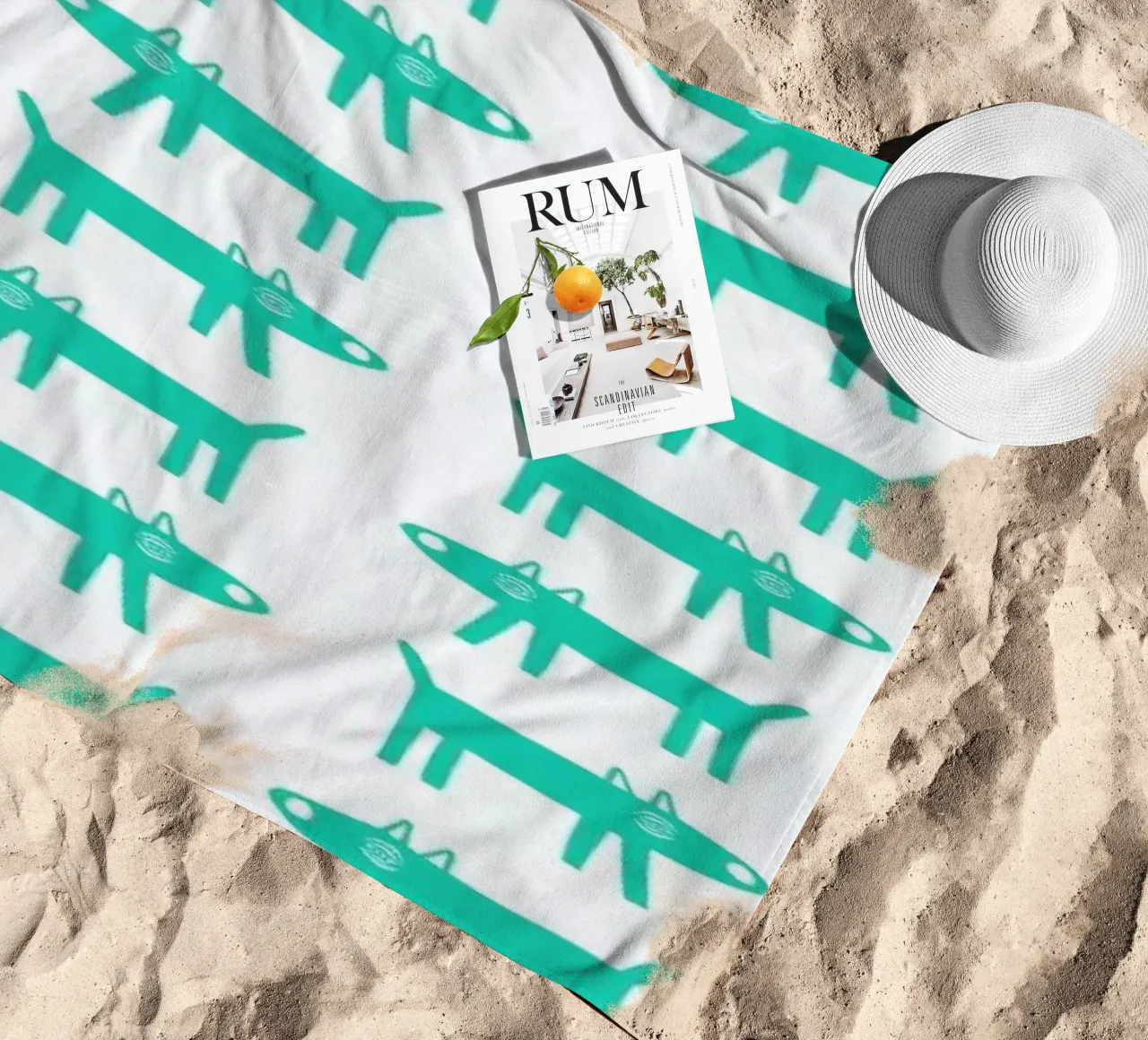 dog pattern 3 beach towel by Studio Teer