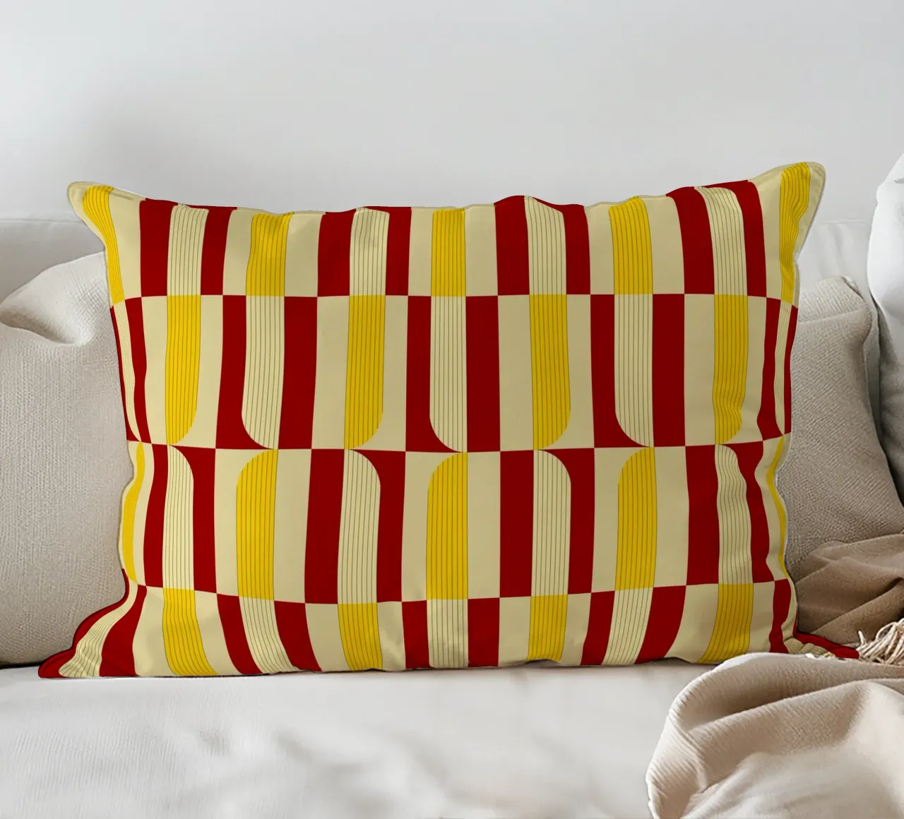 Marigold and Maple - Abstract Geometric Pattern decorative cushion by KHouse Studio