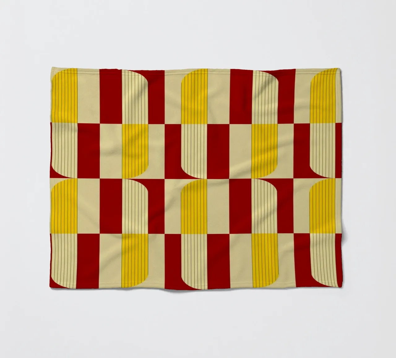 Marigold and Maple - Abstract Geometric Pattern fleece blanket by KHouse Studio