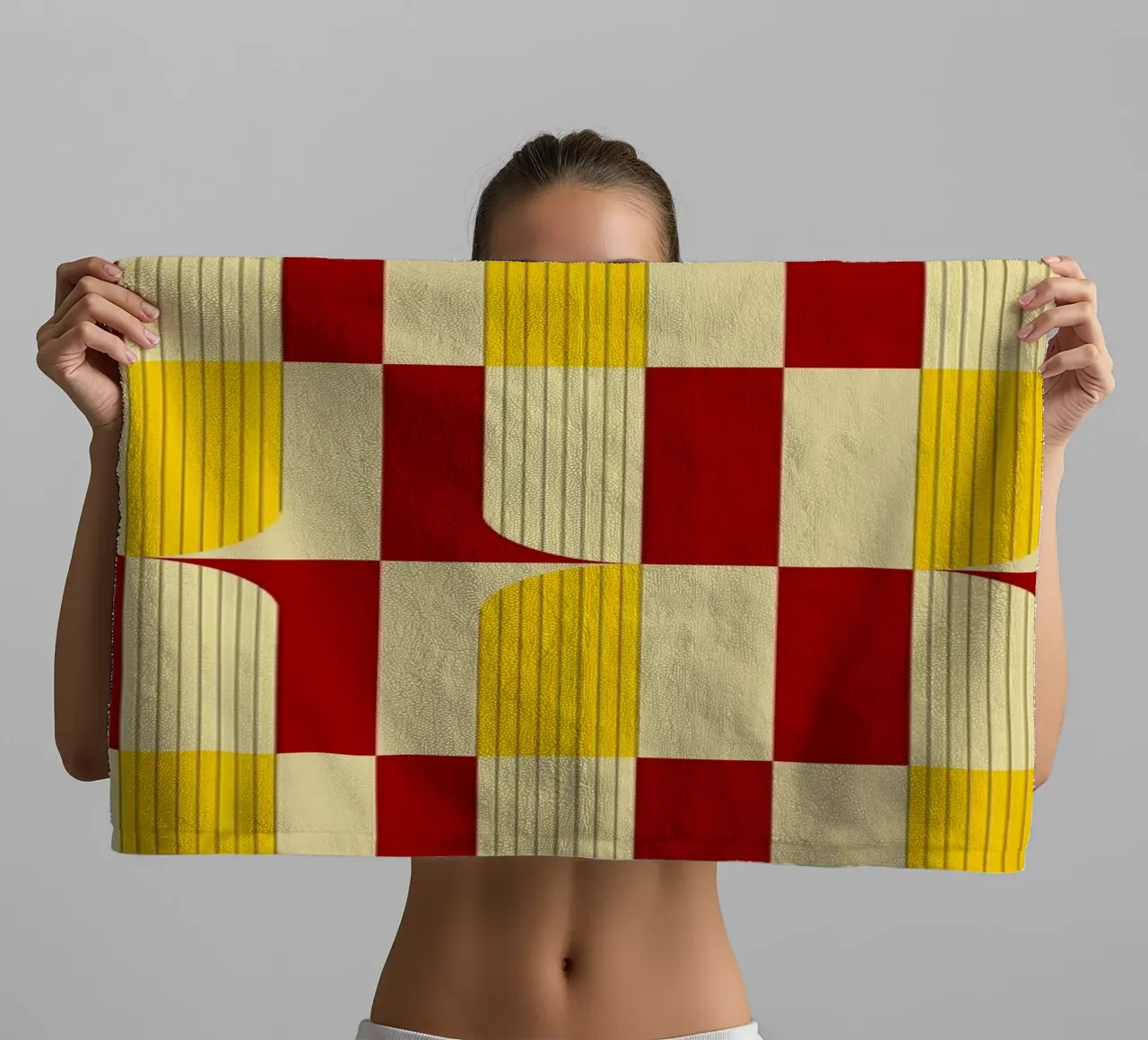 Marigold and Maple - Abstract Geometric Pattern towel by KHouse Studio