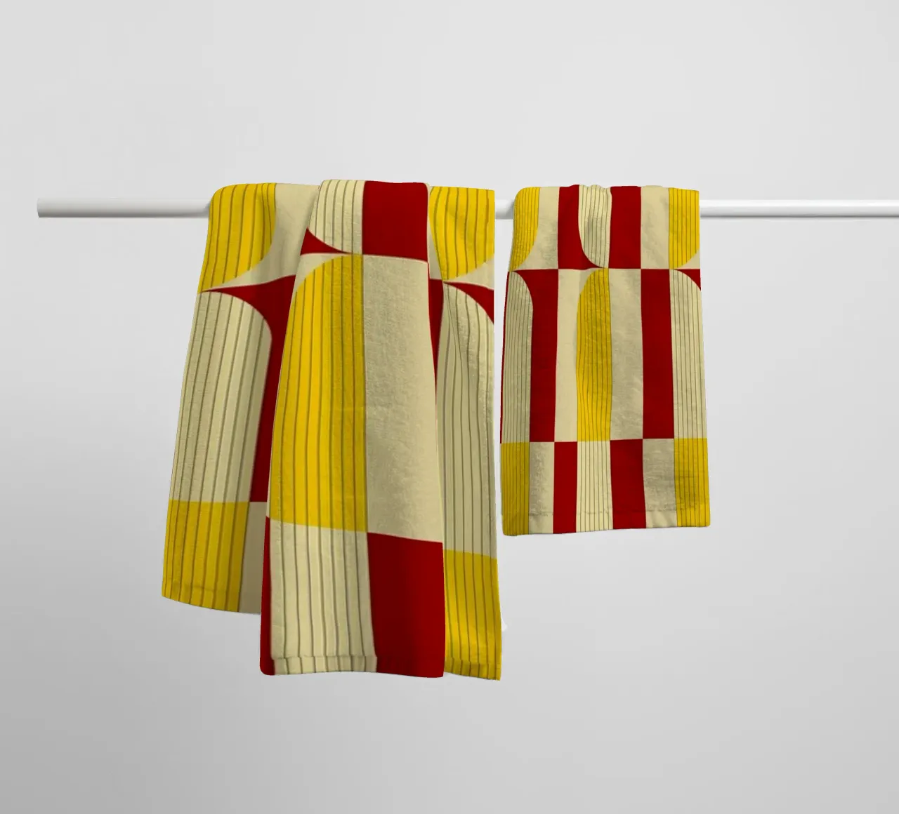 Marigold and Maple - Abstract Geometric Pattern towel by KHouse Studio