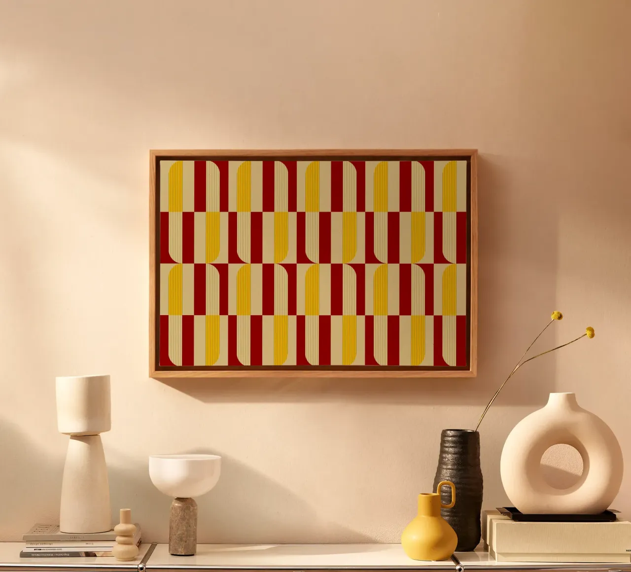 Marigold and Maple - Abstract Geometric Pattern canvas by KHouse Studio