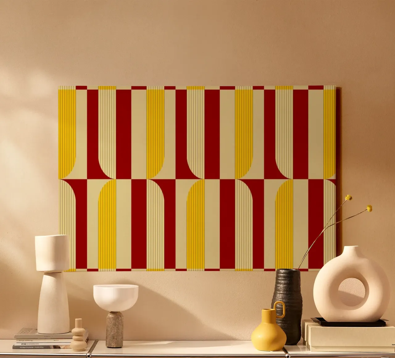 Marigold and Maple - Abstract Geometric Pattern canvas by KHouse Studio