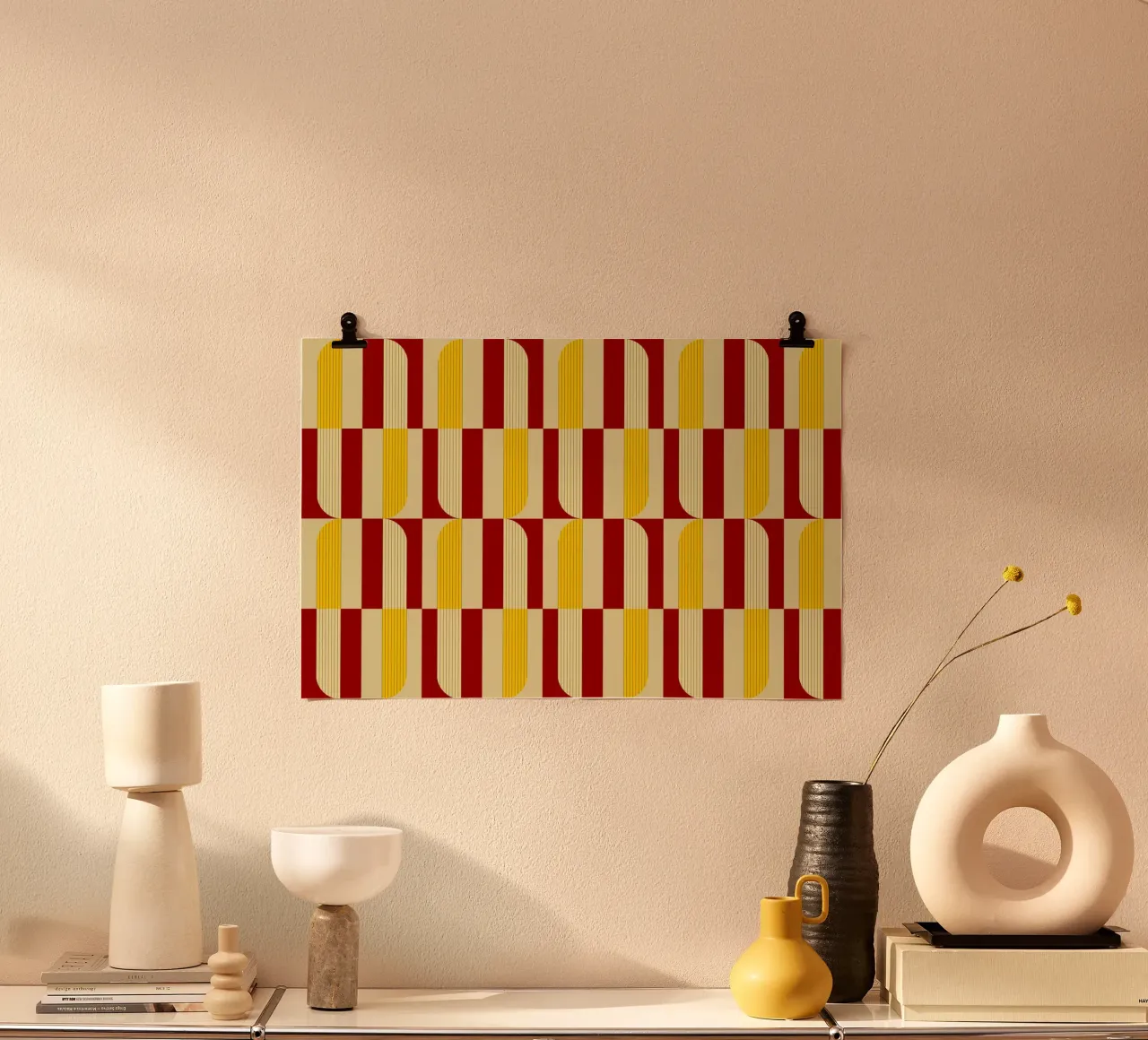 Marigold and Maple - Abstract Geometric Pattern hahnemühle by KHouse Studio